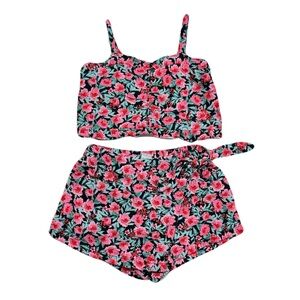 ❤️4 for $20❤️ Old Navy Printed Linen-Blend Ruffle-Trim Cami Top & Skort 18 & 24M